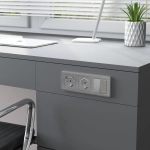 Выключатель двухклавишный проходной (cеребряный рифленый) W1122009