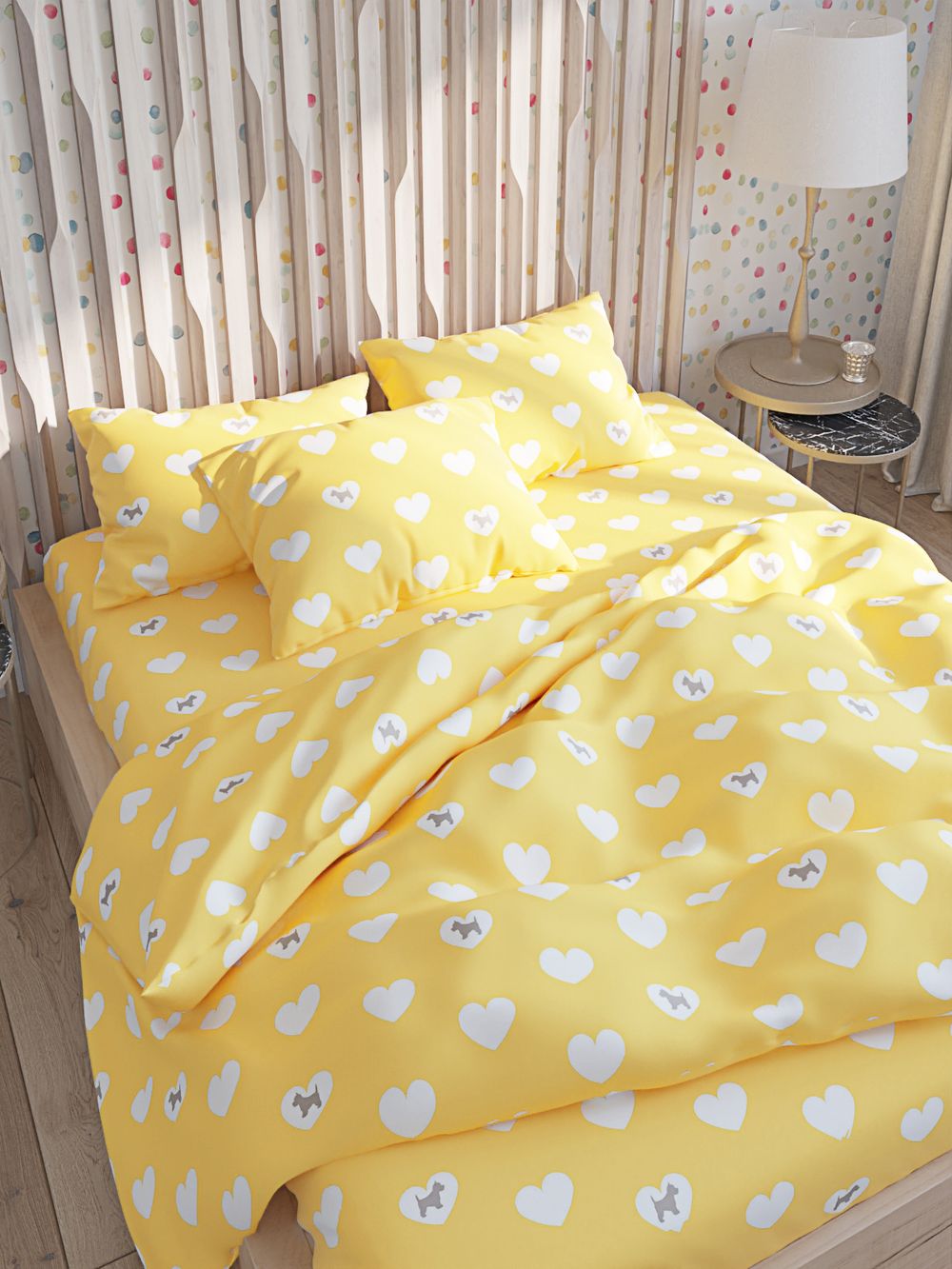 Постельное белье Сказка "Жизель" 2-спальный Наволочка 50х70 см 2 шт Простынь 240х215 см Пододеяльник 175х215 см, перкаль