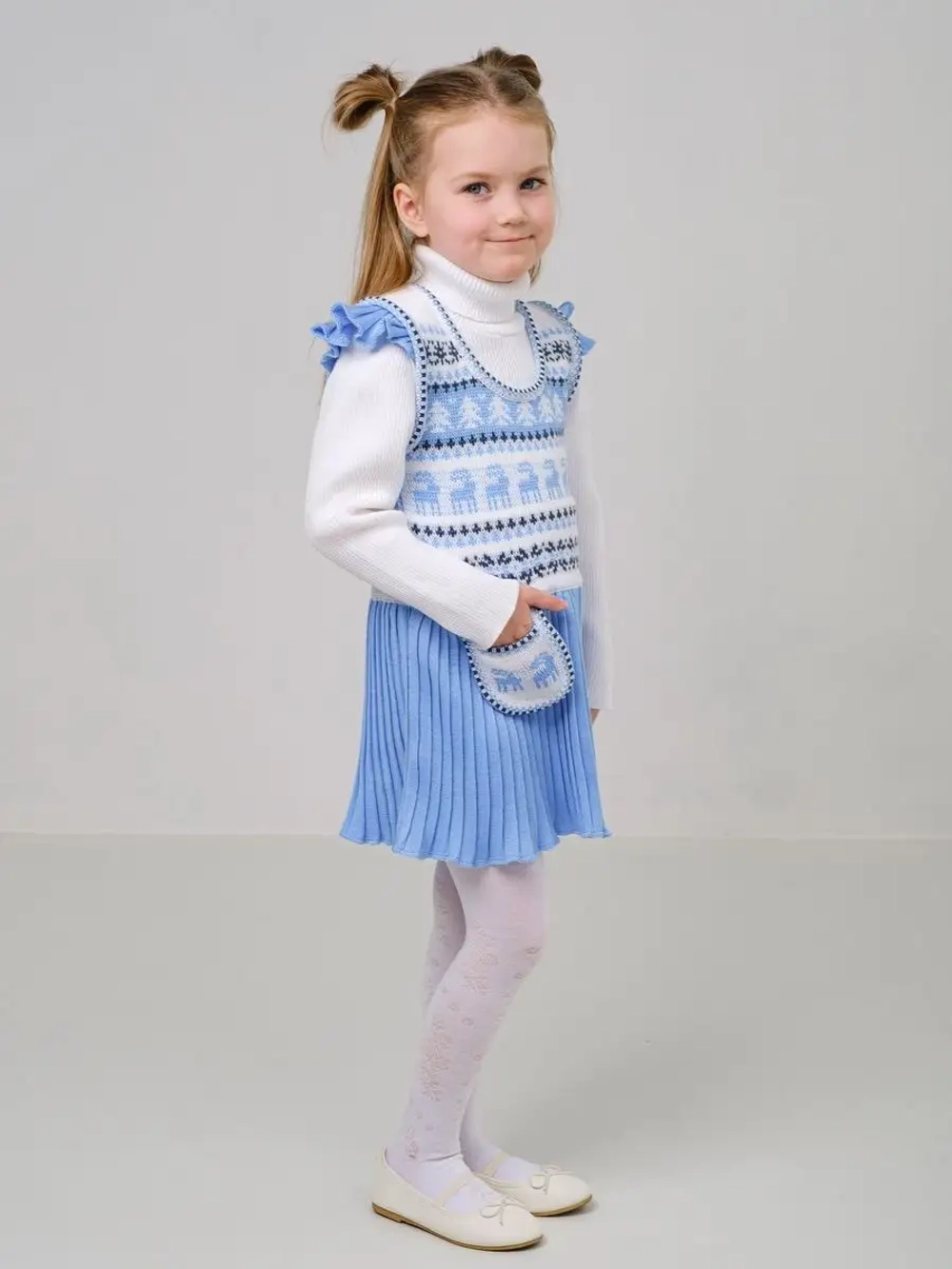 Сарафан вязаный с плиссе