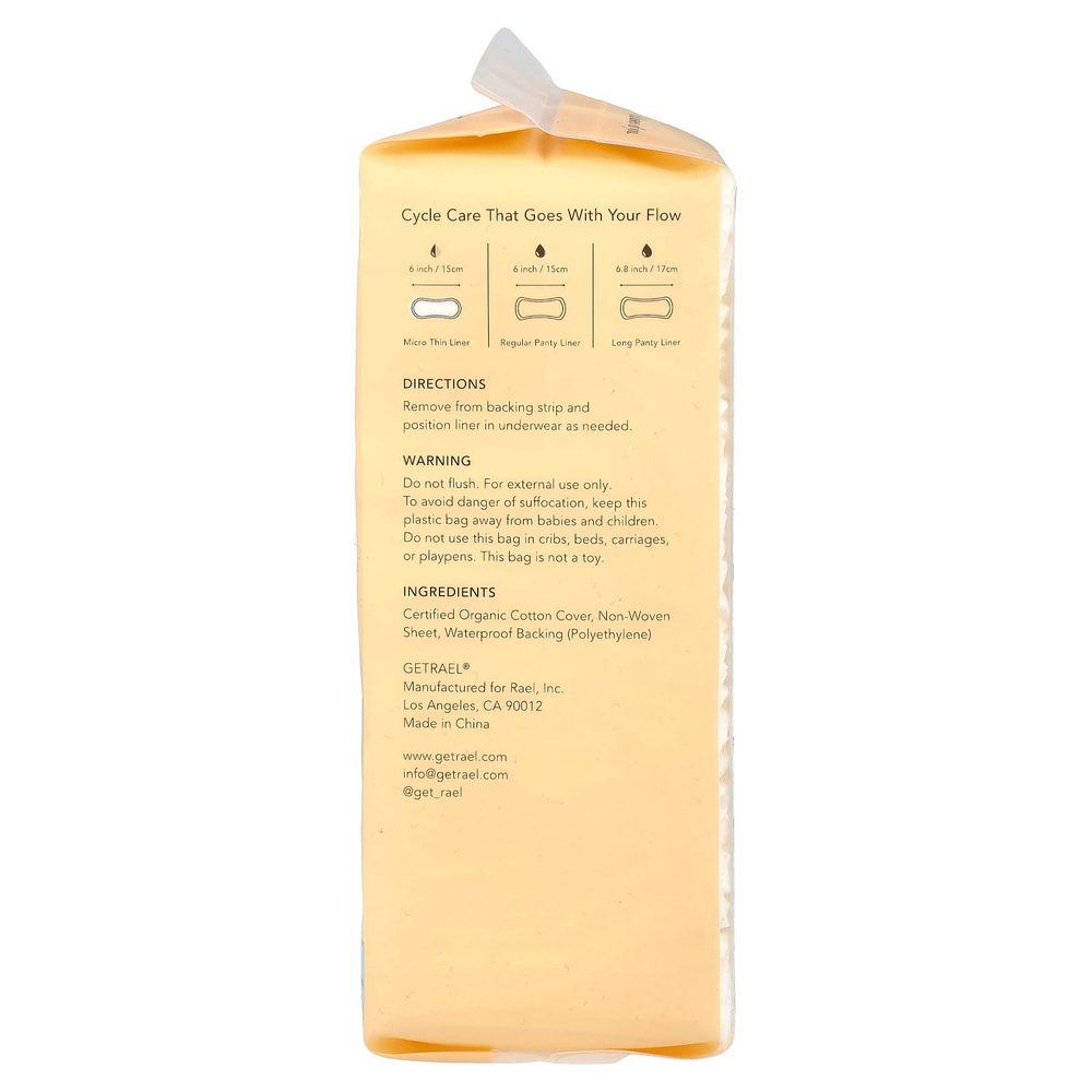 Rael, ежедневные прокладки из органического хлопка, ультратонкие, 70 шт.