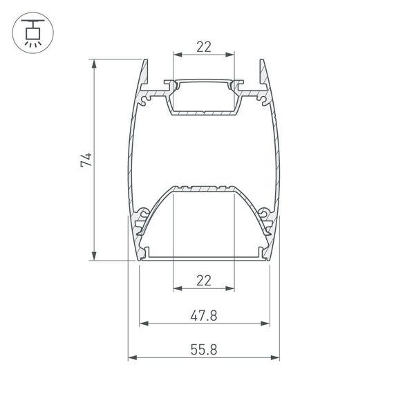 Профиль Arlight ARH-Line-4874-Dual-2000 Anod 036345