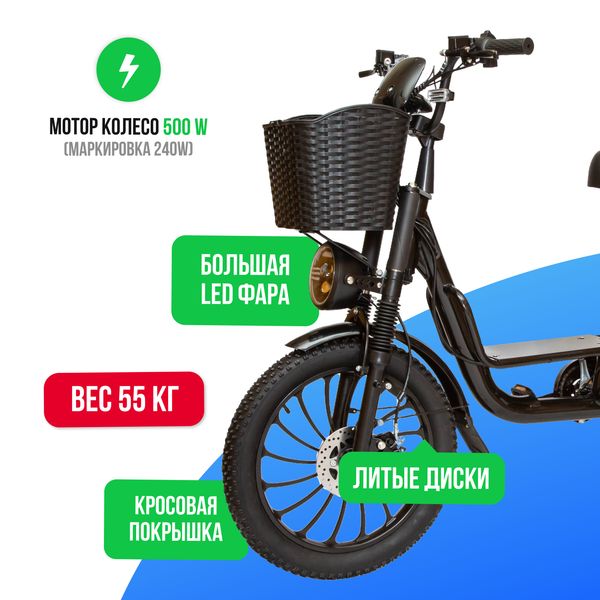 Электровелосипед IKINGI Monster 20D (60V/23Ah) фото №3