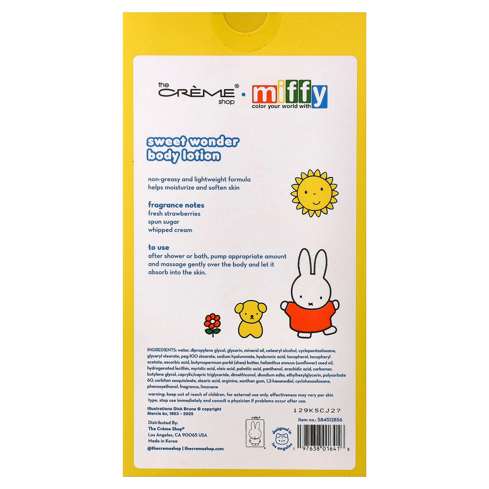The Creme Shop, Miffy, увлажняющий лосьон для тела, Sweet Wonder, 340 мл (11,4 жидк. унции)