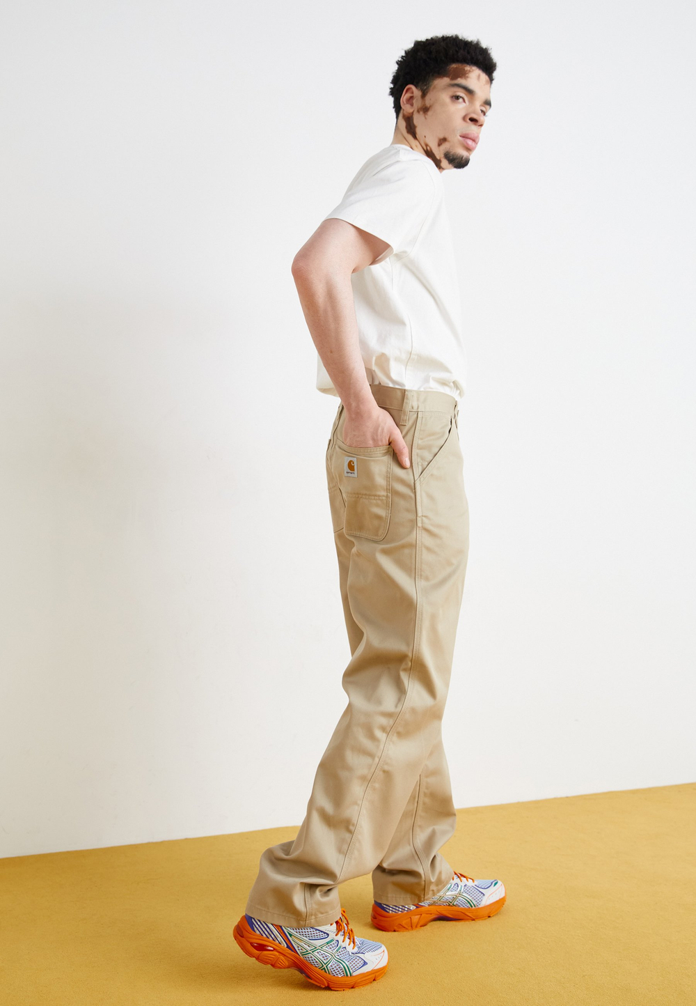 Carhartt WIP DENISON - Тканевые брюки - стена промыта/молоко