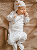 Комбинезон Mjölk Sleep and Play White, швы наружу