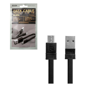 Кабель USB - MicroUSB Remax RC-062m (плоский, комплект 1 м. и 160 мм.) Черный