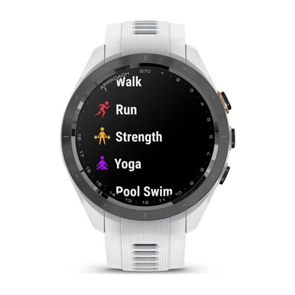 Умные часы Garmin Approach S70 (42 мм) с черным керамическим безелем и белым ремешком