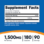 Nutricost, L-цитруллин, 180 капсул (750 мг на капсулу)