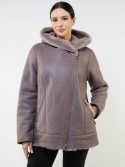 Дубленка зимняя натуральная с капюшоном авиатор пилот