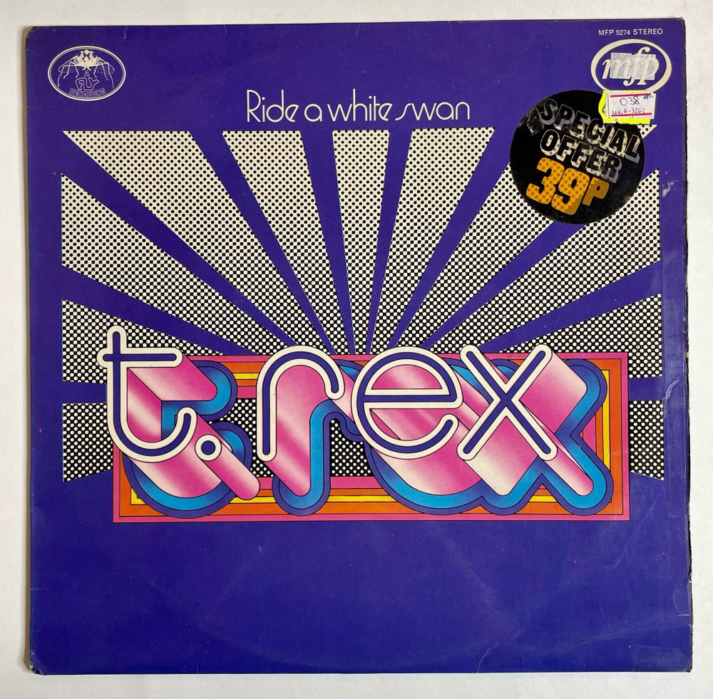 Винтажная виниловая пластинка LP T. Rex Ride A White Swan (UK 1972)