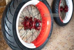 17 inches rim (no tyre) Motard Wheel Conversion Kit Honda CRF250L, Rally250, CRF250M 2012-2020. Red-White