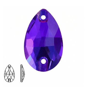 Пришивная стеклянная страза (Purple Velvet / Пурпурный вельвет, форма “капля” / Teardrop)