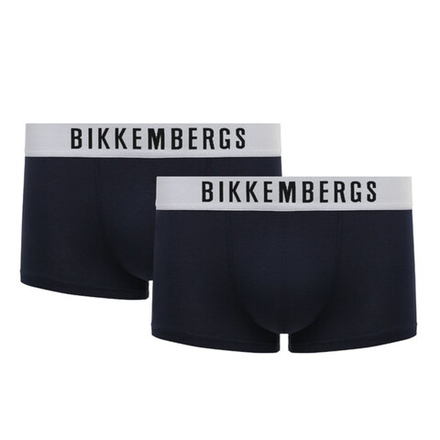 Мужские трусы хипсы синие набор 2 в 1 Bikkembergs ELEGANCE BKK1UTR10BI/2