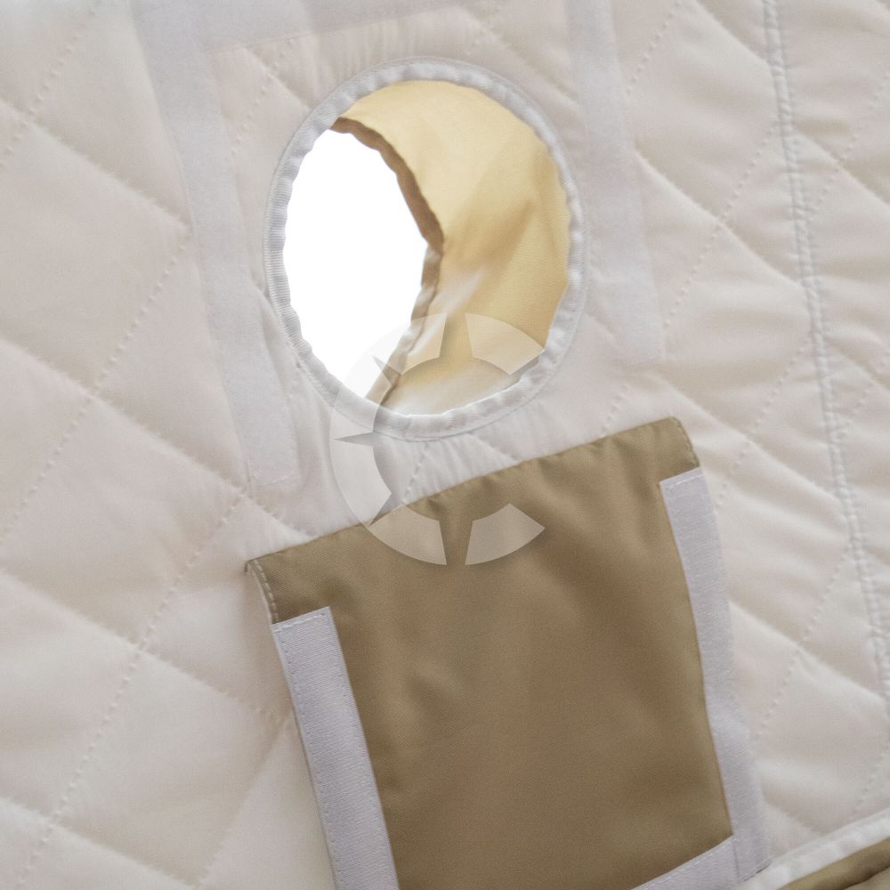 Палатка зимняя куб СЛЕДОПЫТ &quot;Premium&quot; 2,4х2,4 м, S по полу 5,7  кв.м, 3 слоя, цв. оливковый/белый