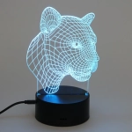 Светильник ночник «3D-Пантера» на пластиковой подставке, с включателем USB