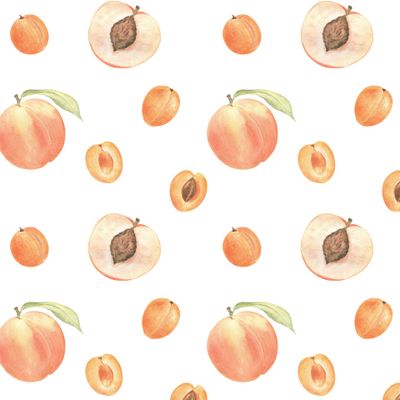 Абрикосы и персики (на белом)