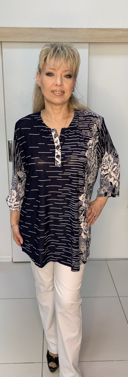 Сине-белый нарядный блузон