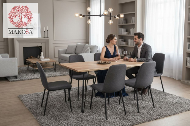 Стол кухонный, 160х90х75, Рикет, обеденный, из массива дуба, MAKOSA