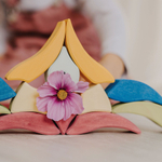 Деревянная мозаика круглая "цветок Лара", 73 детали