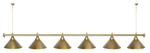 Лампа STARTBILLIARDS 6 пл. (плафоны зеленые,штанга зеленая,фурнитура золото)