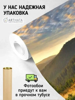 Фотообои пейзаж свидом на горы для спальни 300х270