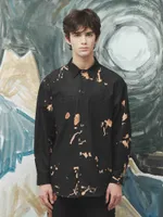 Рубашка Sashina Bleach Tie-Dye черная