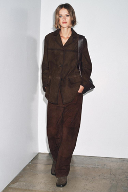 ZARA БЛЕЙЗЕР ИЗ 100% ЗАМШИ — LIMITED EDITION, ШОКОЛАДНЫЙ