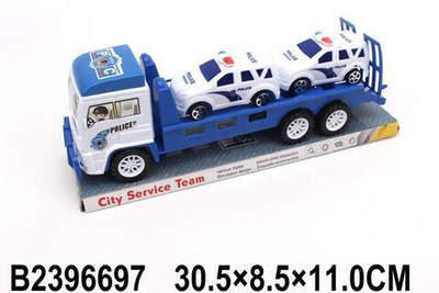 Автовоз ин. 30см + 2машины, ПК 2081