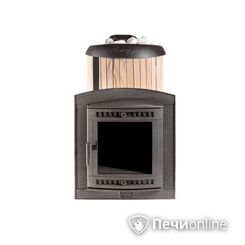 Дровяная печь-каменка Прометалл Атмосфера L ламель Окаменевшее дерево наборный рисунок