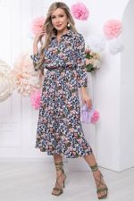 Платье "Городской романс" (блэк/васильки) П5787 LT Collection