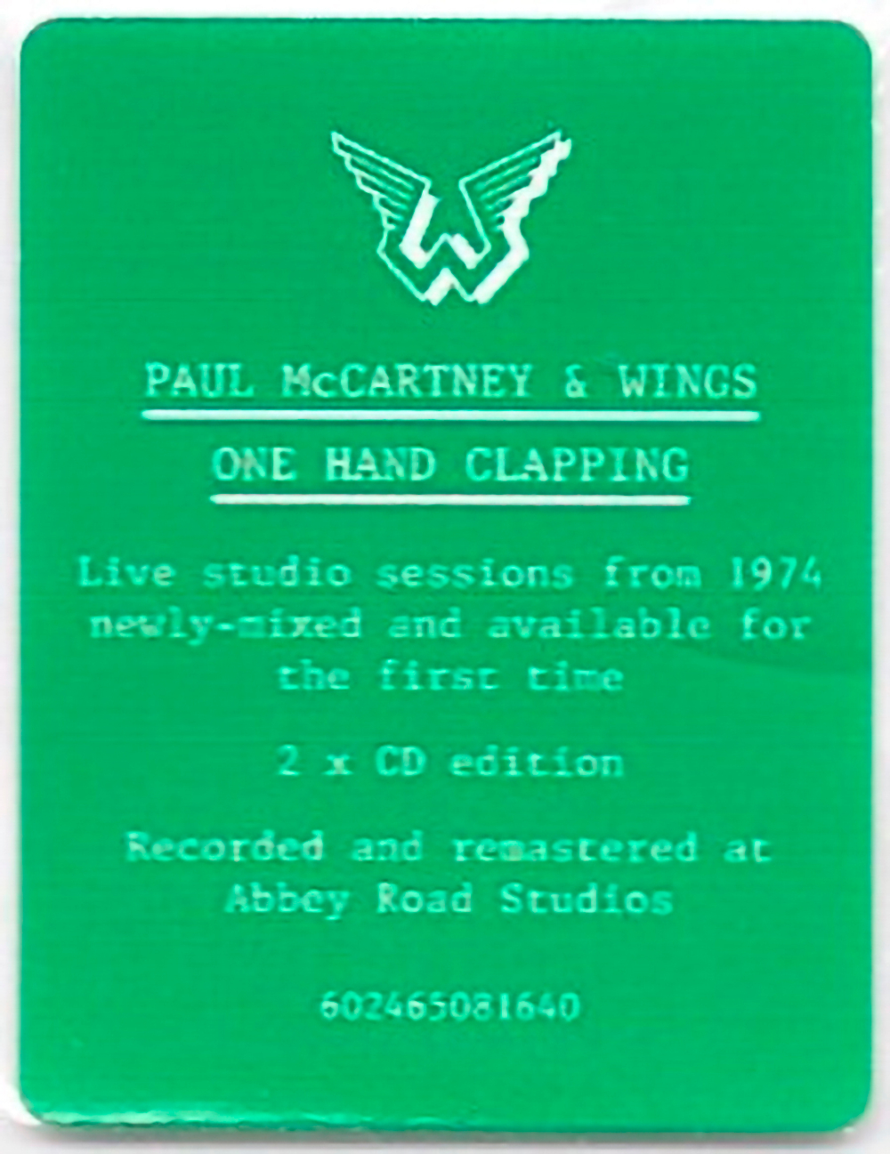 Paul McCartney & Wings / One Hand Clapping (2CD)