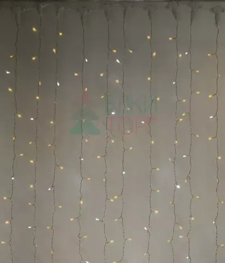 Светодиодный занавес с белым бликующим диодом 2*3 м, 220V., 600 теплых белых LED ламп, прозрачный ПВХ, Beauty Led (PCL600BLW-10-2WW)