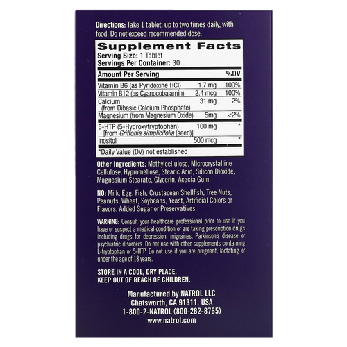 Natrol, ежедневное средство для снятия напряжения, с медленным высвобождением, 30 таблеток