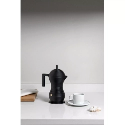 Alessi - Алюминиевая Турка кофеварка  Pulcina на 6 чашек. черный / артикул   MDL02/6 BB  / GTIN 8003299451388