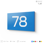 Табличка с номером 78 на дверь квартиры, для офиса, кабинета, аудитории, склада, голубая 120х70 мм, Айдентика Технолоджи