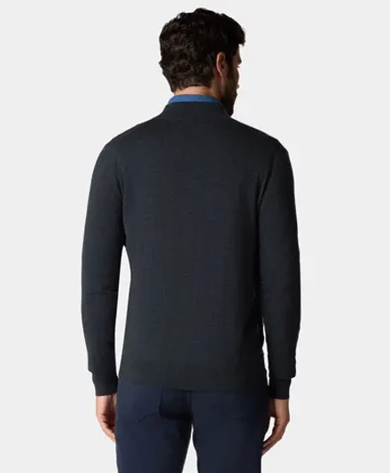 Brooks Brothers Свитер на молнии из мериносовой шерсти, темно-серый