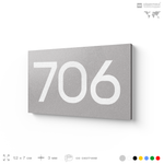 Номер на дверь 706, табличка на дверь для офиса, квартиры, кабинета, аудитории, склада, серая 120х70 мм, Айдентика Технолоджи