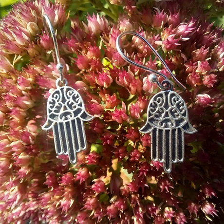 Серьги ХАМСА серебро