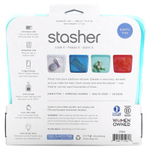 Stasher, Aqua, многоразовый силиконовый контейнер для еды, удобный размер для бутербродов, средний, 450 мл (15 жидк. унций)
