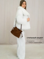 Сумка мешок через плечо средняя натуральная замша