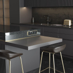 Рамка на 4 поста Baguette (черный/латунь)