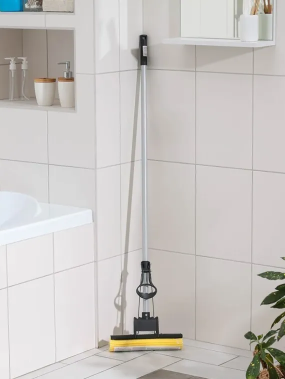 Швабра для мытья пола Доляна, PVA с роликовым отжимом, ручка 120 см, насадка 27 см, цвет МИКС