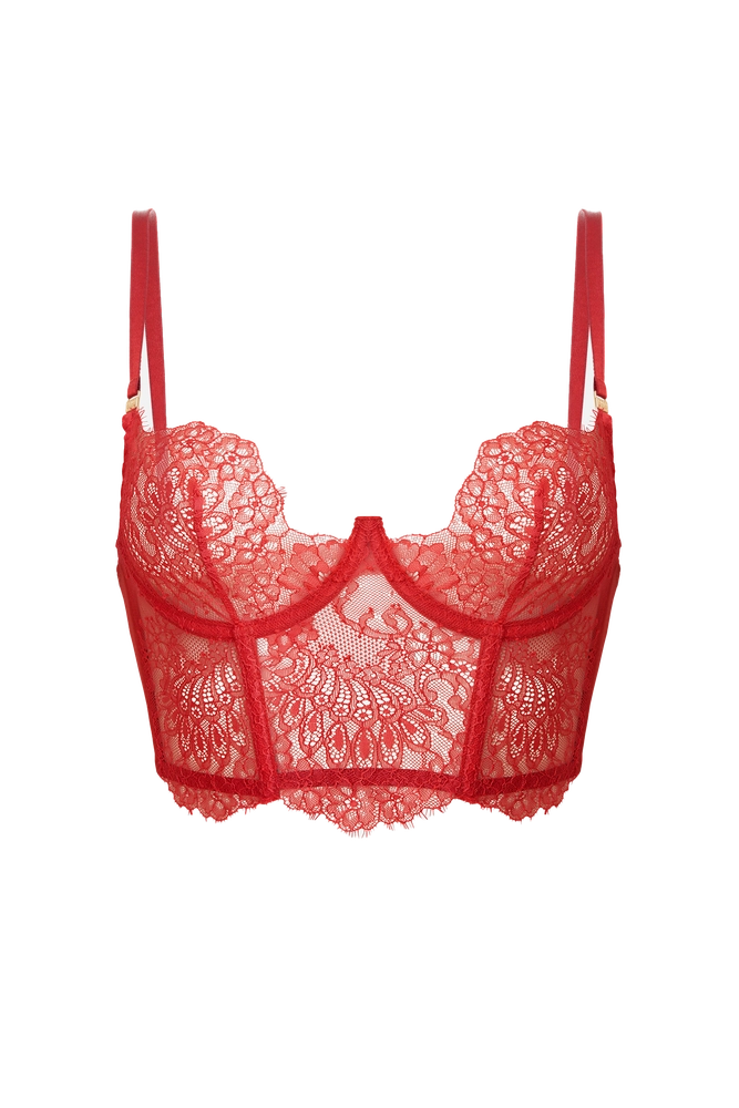 бюстье Opium red мягкая чашка красное