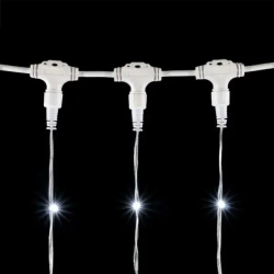 Светодиодный занавес 2*2 м., 400 белых LED ламп, мерцание, прозрачный провод ПВХ, LTC (PCL402BLW-10-2W)