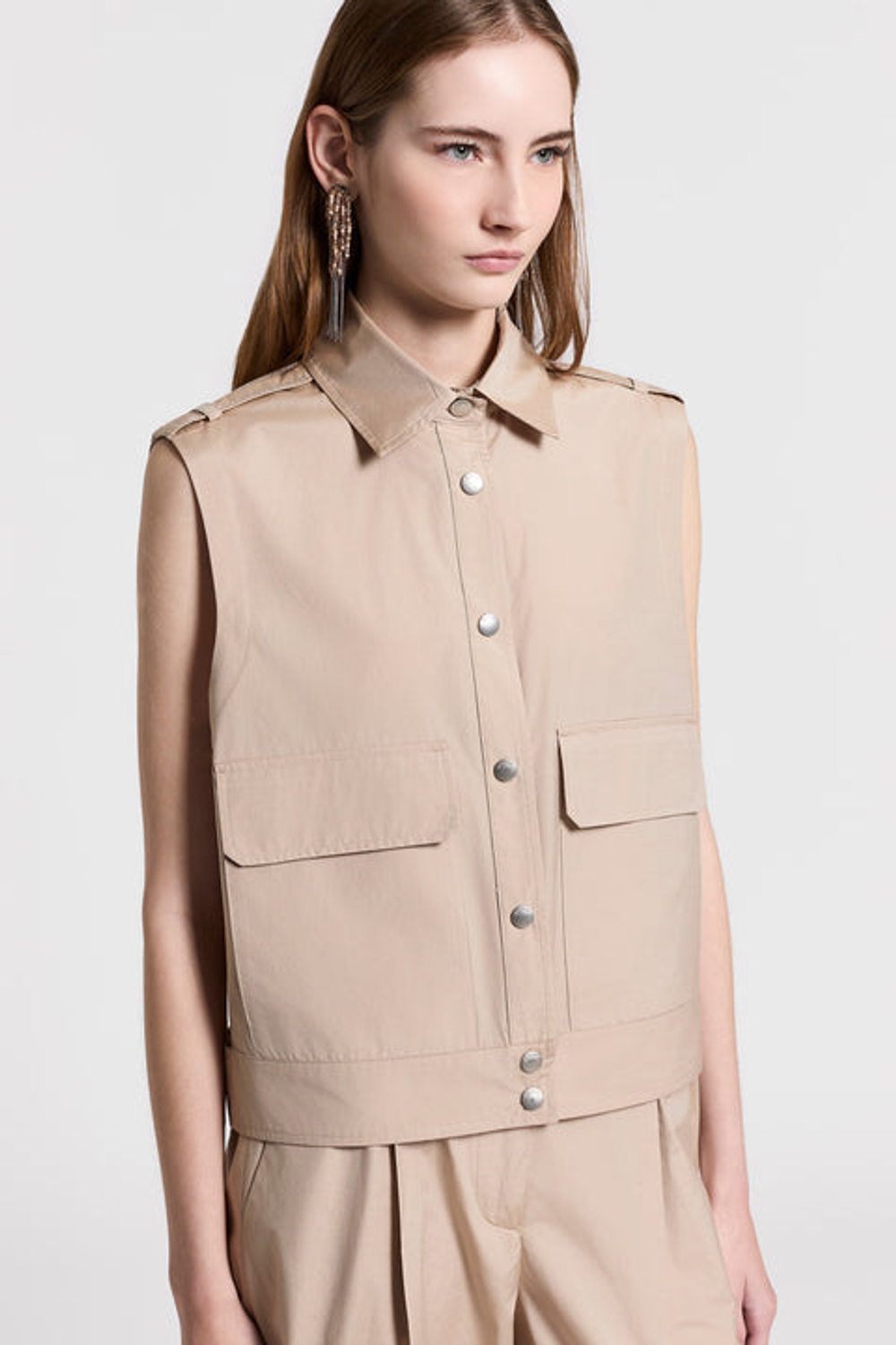 Серьги- клипсы PESERICO из стеклянных микробусин и хрусталя