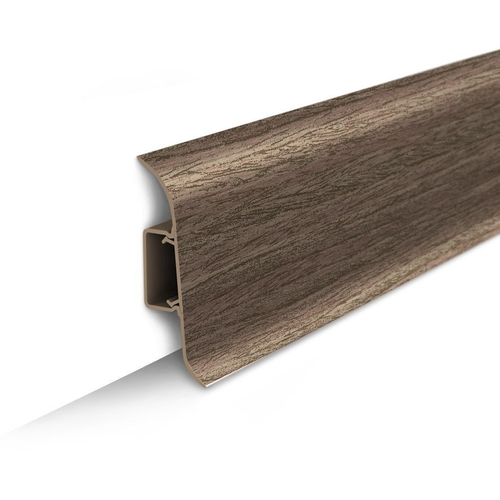 Плинтус пластиковый с кабель-каналом 55 Орех Миланский