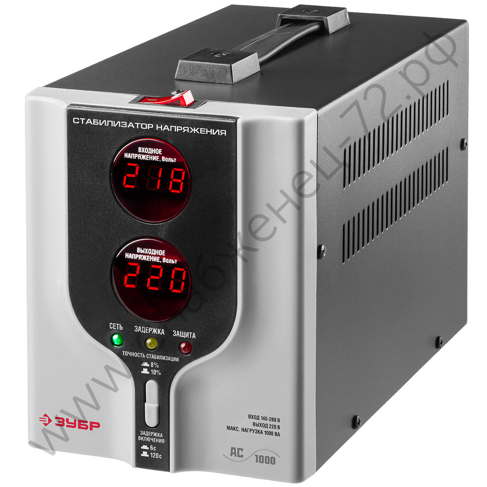 ЗУБР 1000ВА 1кВт, Автоматический стабилизатор напряжения, Профессионал (59375-1)