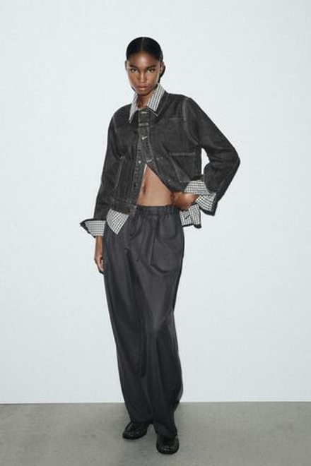 ZARA БРЮКИ С ЗАЩИПАМИ, МОРСКОЙ СИНИЙ