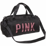 Сумка спортивная «Sport Pink»,водонепроницаемый отдел + 2 кармана+отдел под обувь, цвет черный, 42*24*18 см