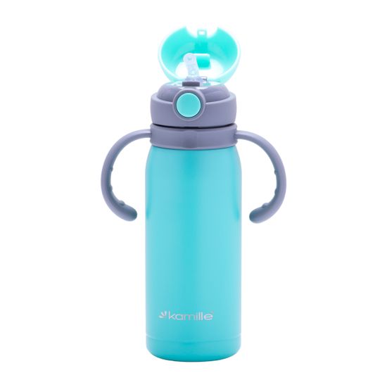 Термос для детей 450 мл. Kamille KM-2019B из нержавеющей стали с ремешком или двумя ручками